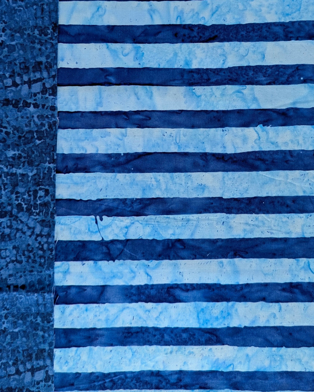 Easy Strip Quilt Kit - Throw - Batik Blue Complete Kit