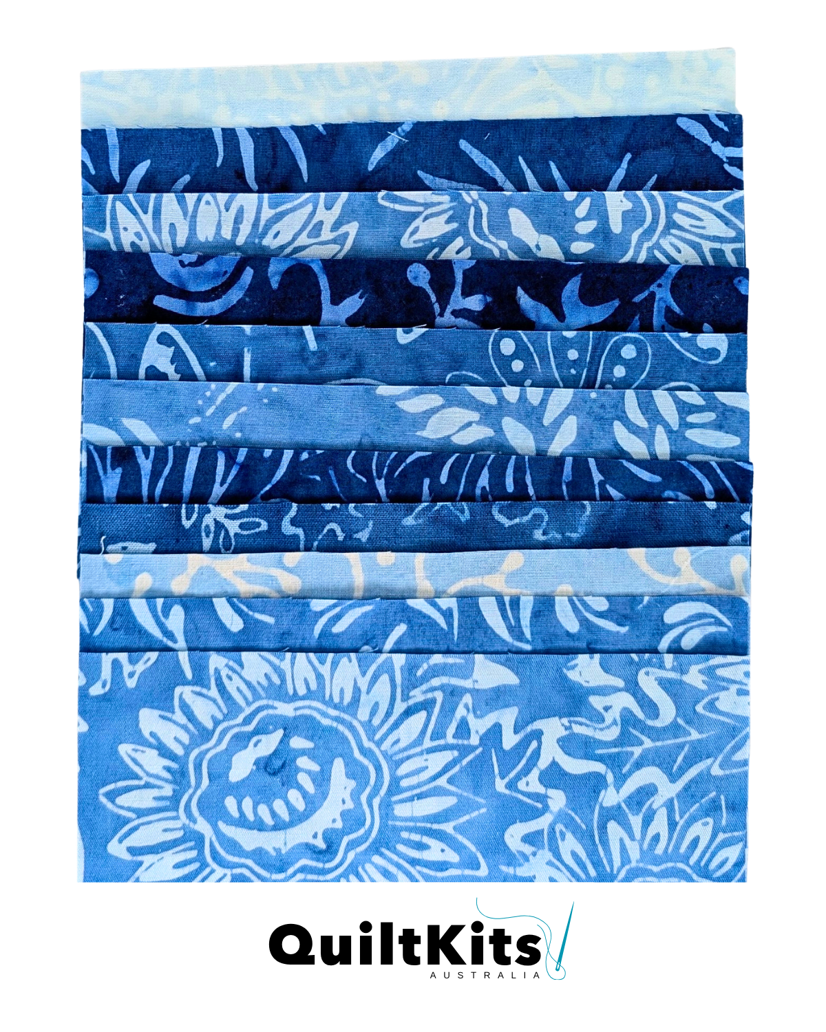 Easy Strip Quilt Kit - Throw - Batik Blue Complete Kit