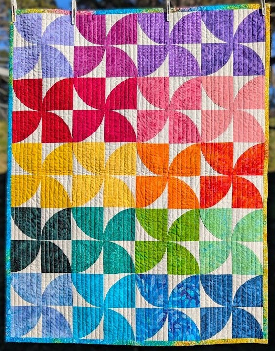 Lush Compete Quilt Kit - Throw - Batik Rainbow