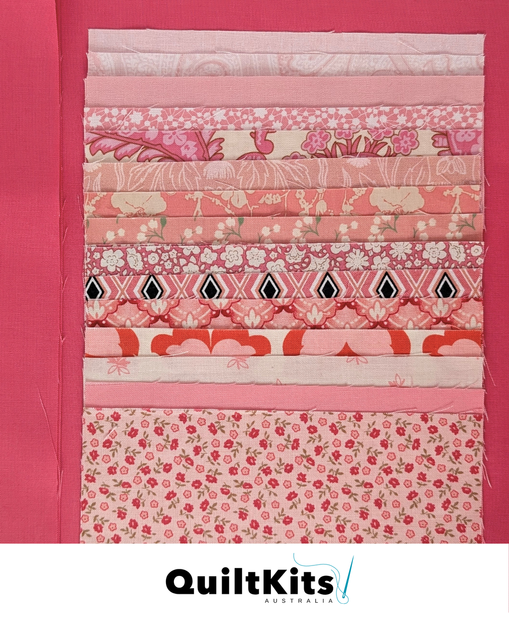Easy Strip Quilt Kit - Throw - Pink Complete Kit