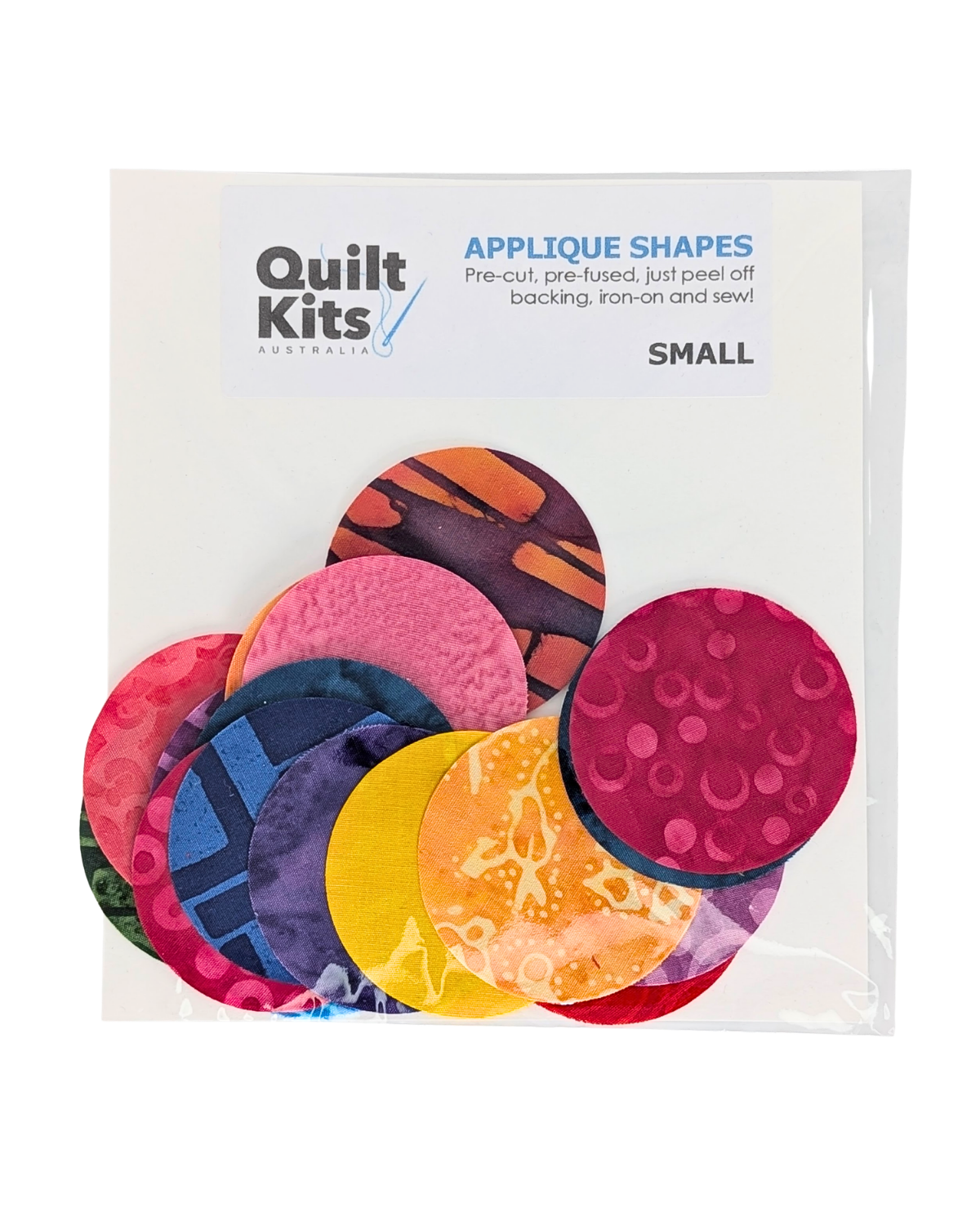 Pre-fused Applique Circles - Small - Batik