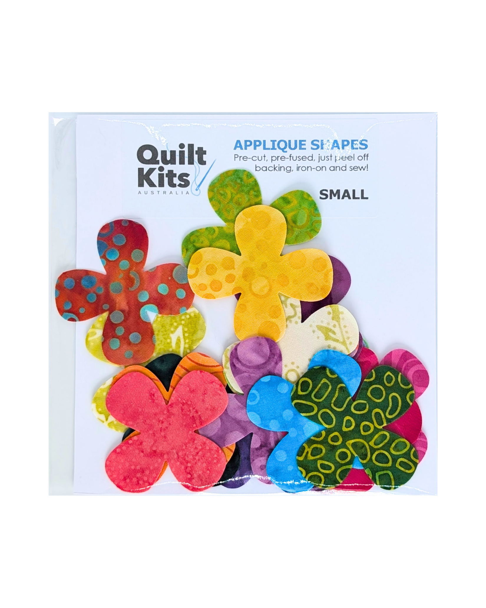 Pre-fused Applique Flowers - Small - Batik