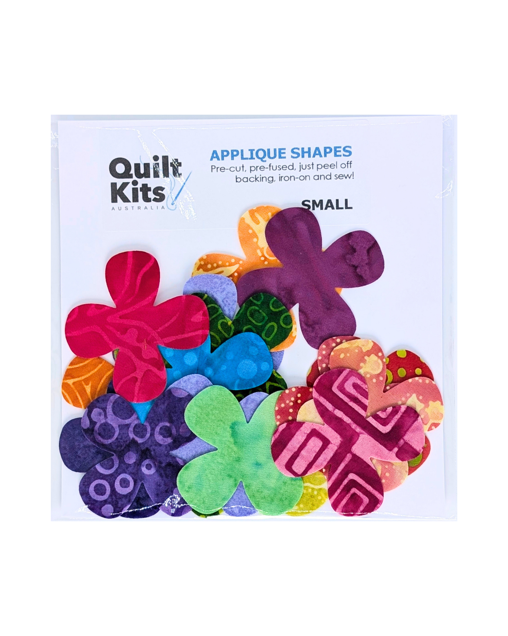Pre-fused Applique Flowers - Small - Batik