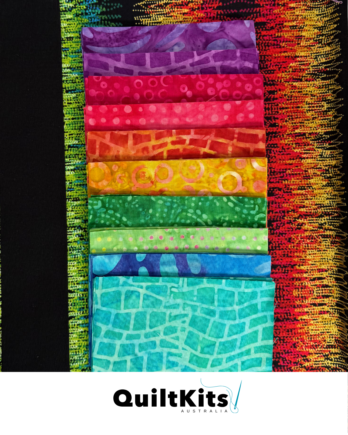 Entwined Complete Quilt Kit - Batik Rainbow