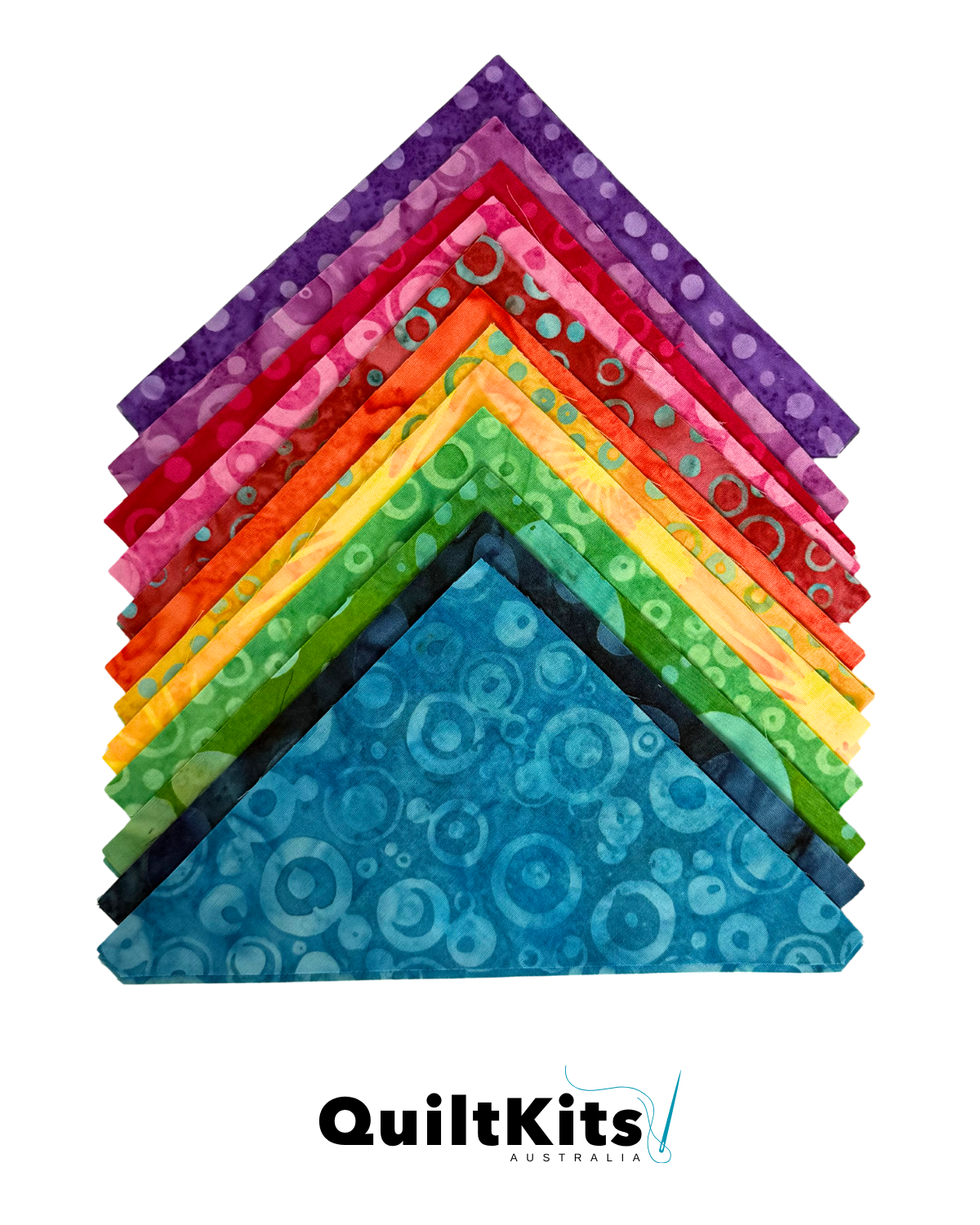 Triangle Complete Quilt Kit - Rainbow Batik