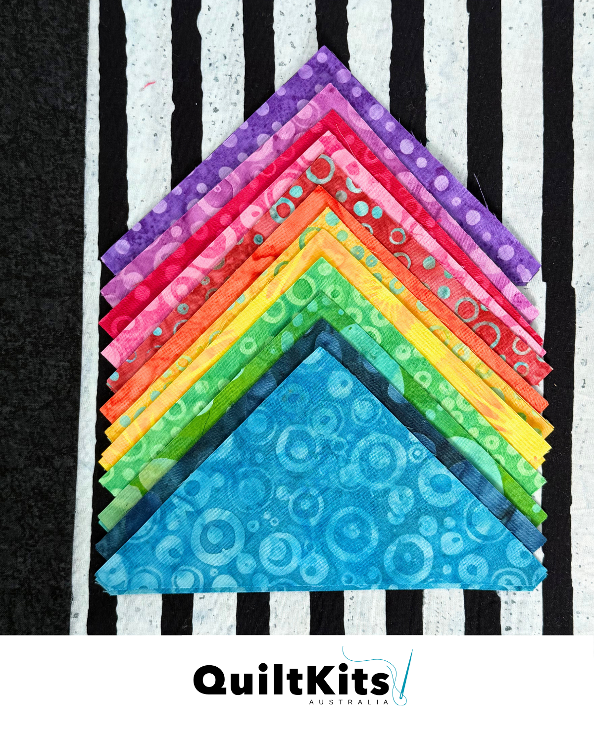 Triangle Complete Quilt Kit - Rainbow Batik