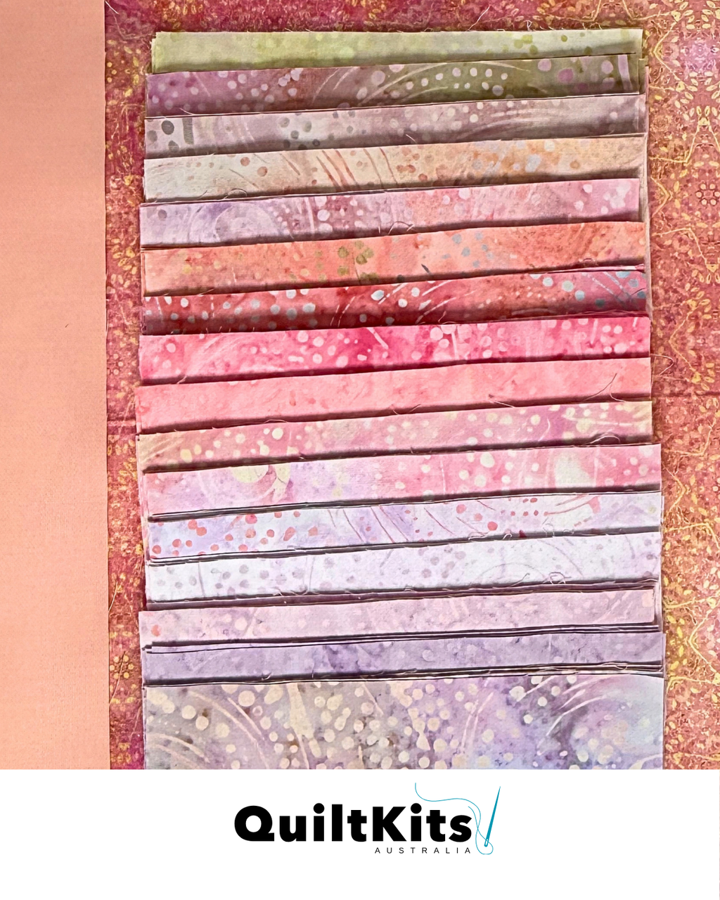 Easy Strip Complete Quilt Kit - Throw - Batik Pinks