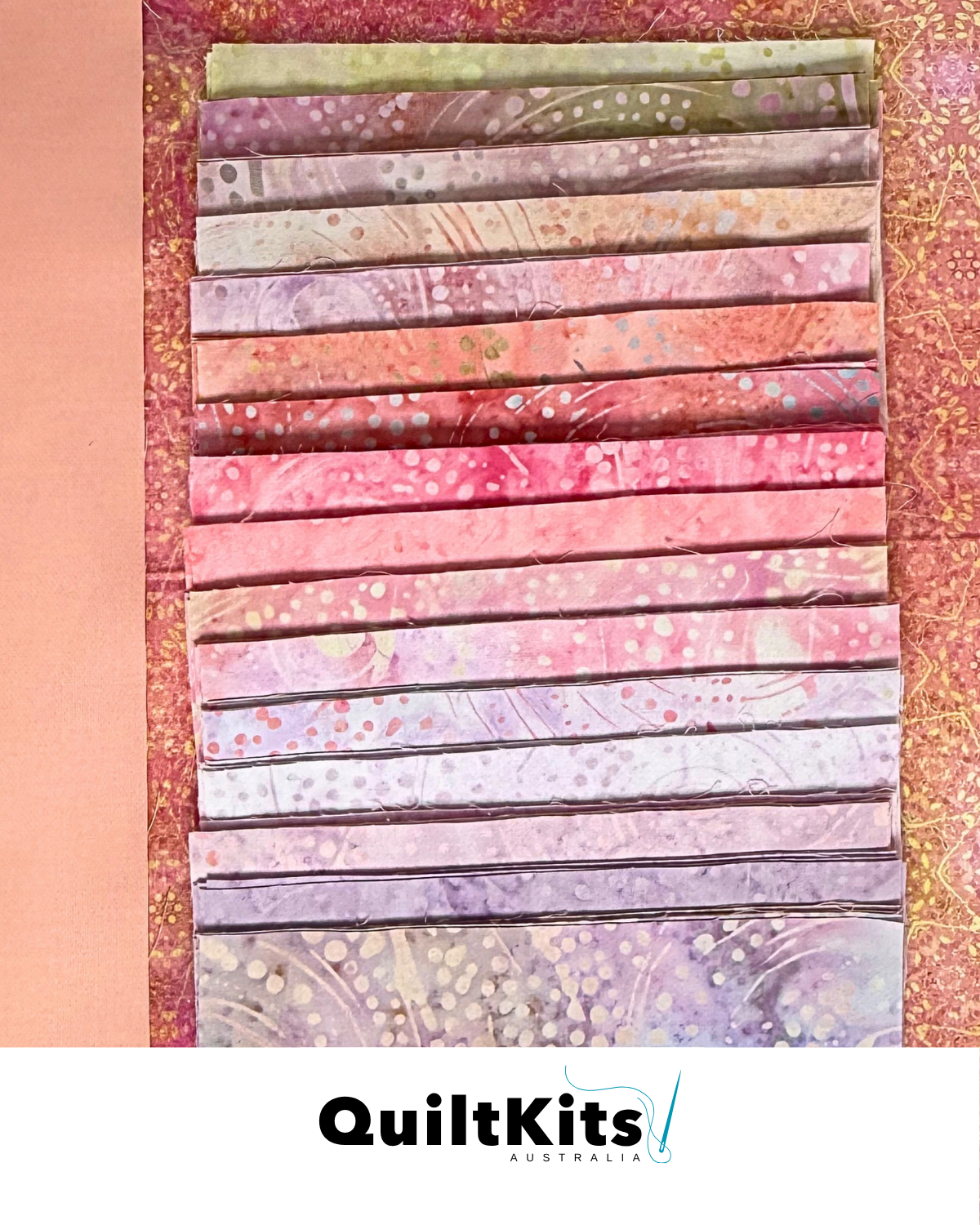 Easy Strip Complete Quilt Kit - Throw - Batik Pinks