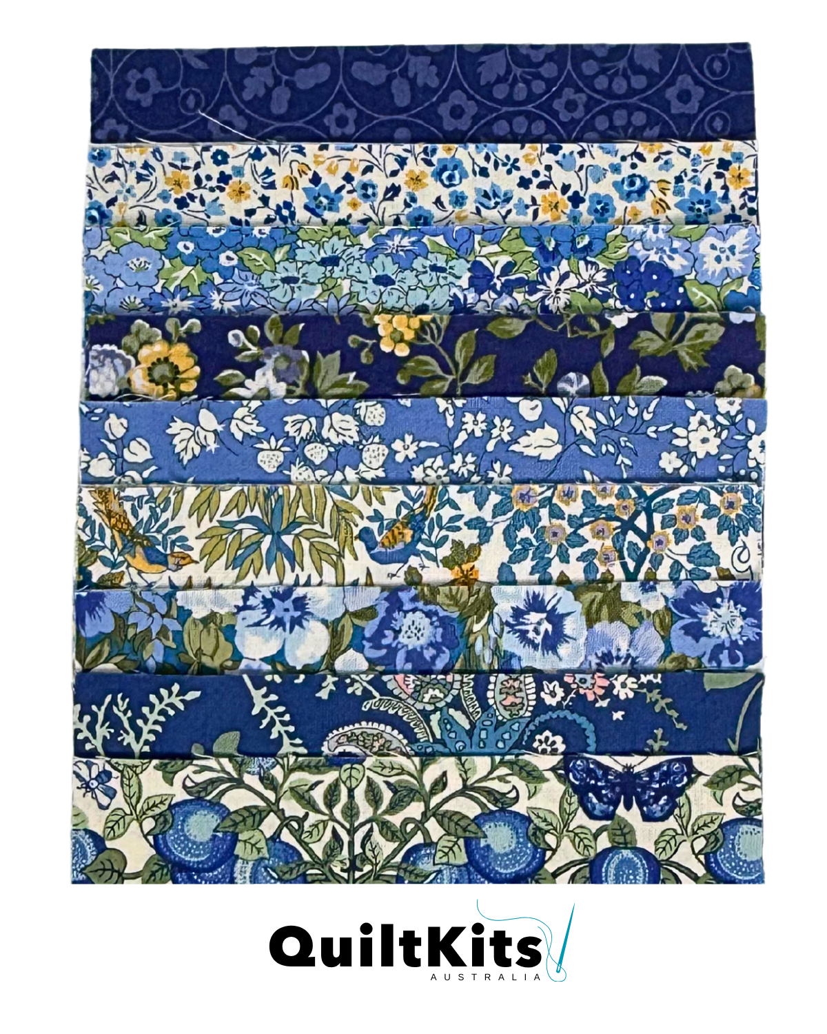 Easy Strip Complete Quilt Kit - Throw - Liberty Blues
