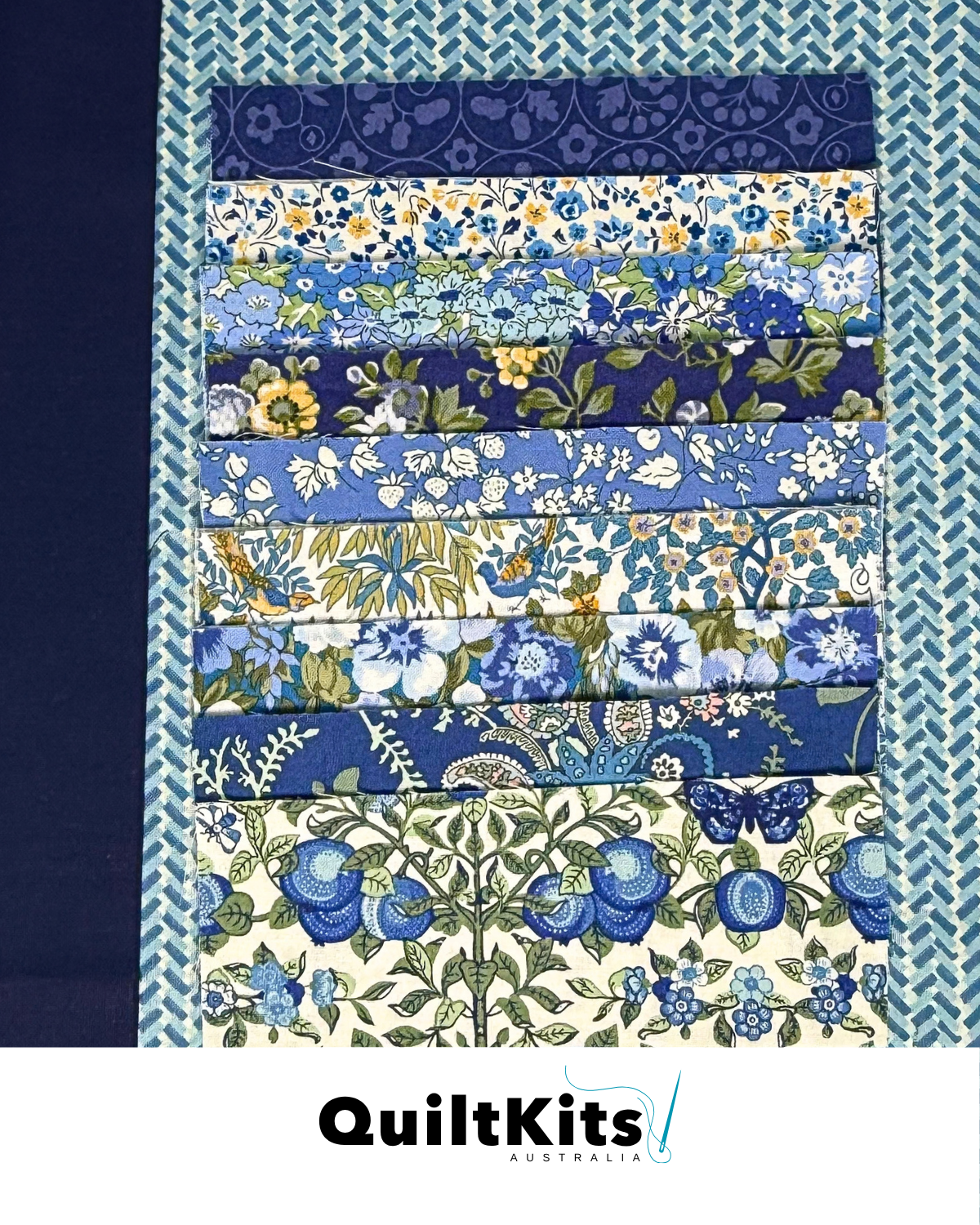 Easy Strip Complete Quilt Kit - Throw - Liberty Blues