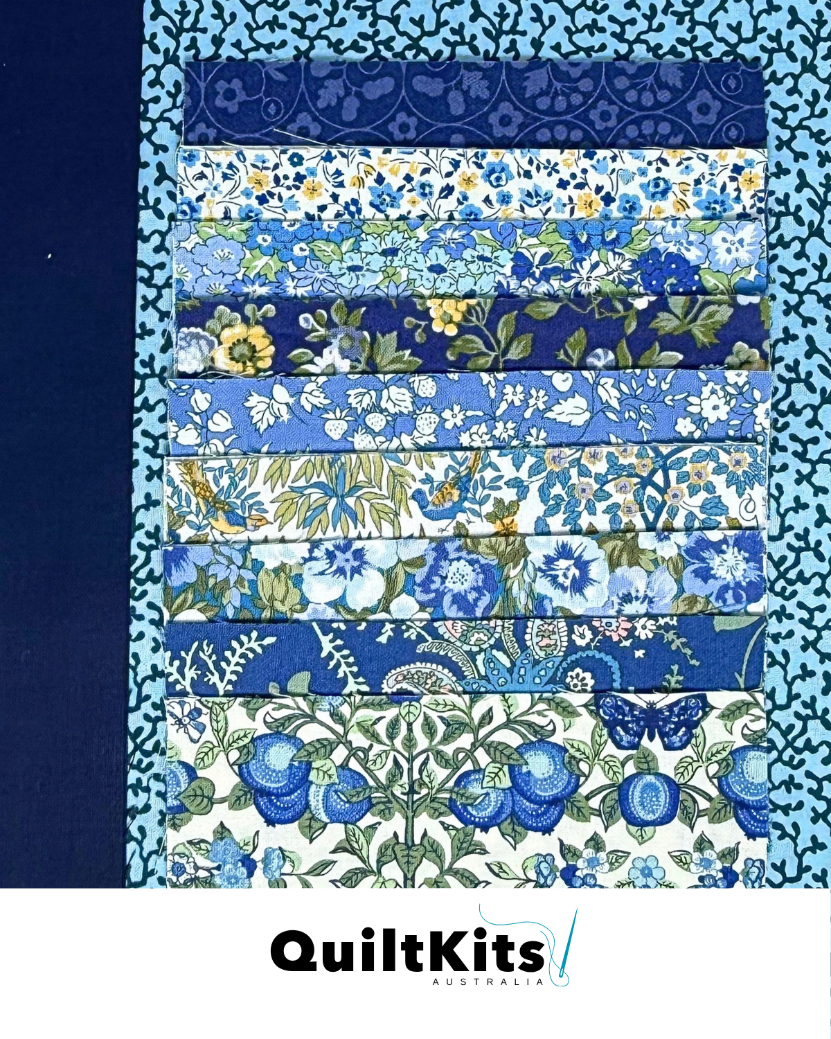 Easy Strip Complete Quilt Kit - Throw - Liberty Blues