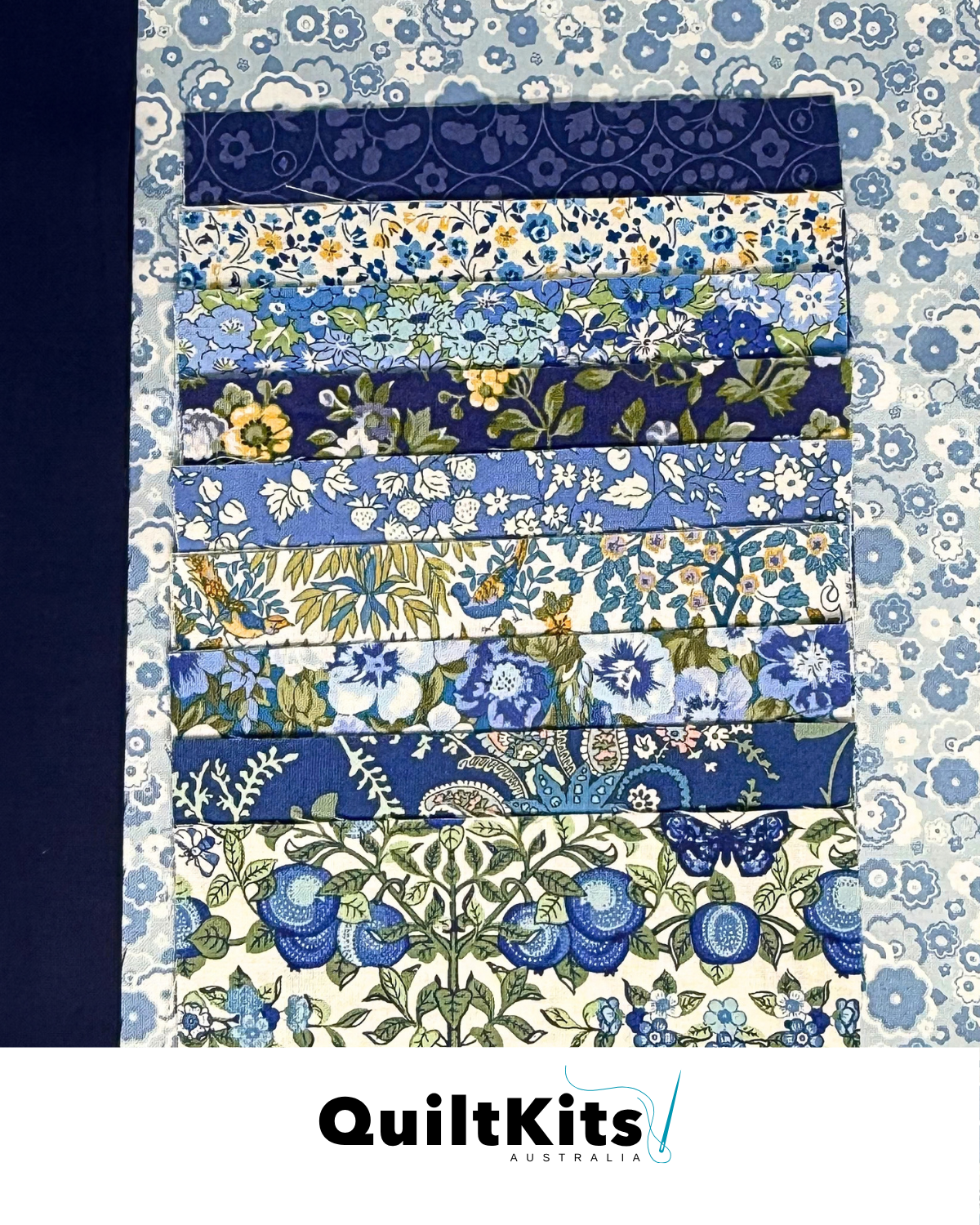 Easy Strip Complete Quilt Kit - Throw - Liberty Blues