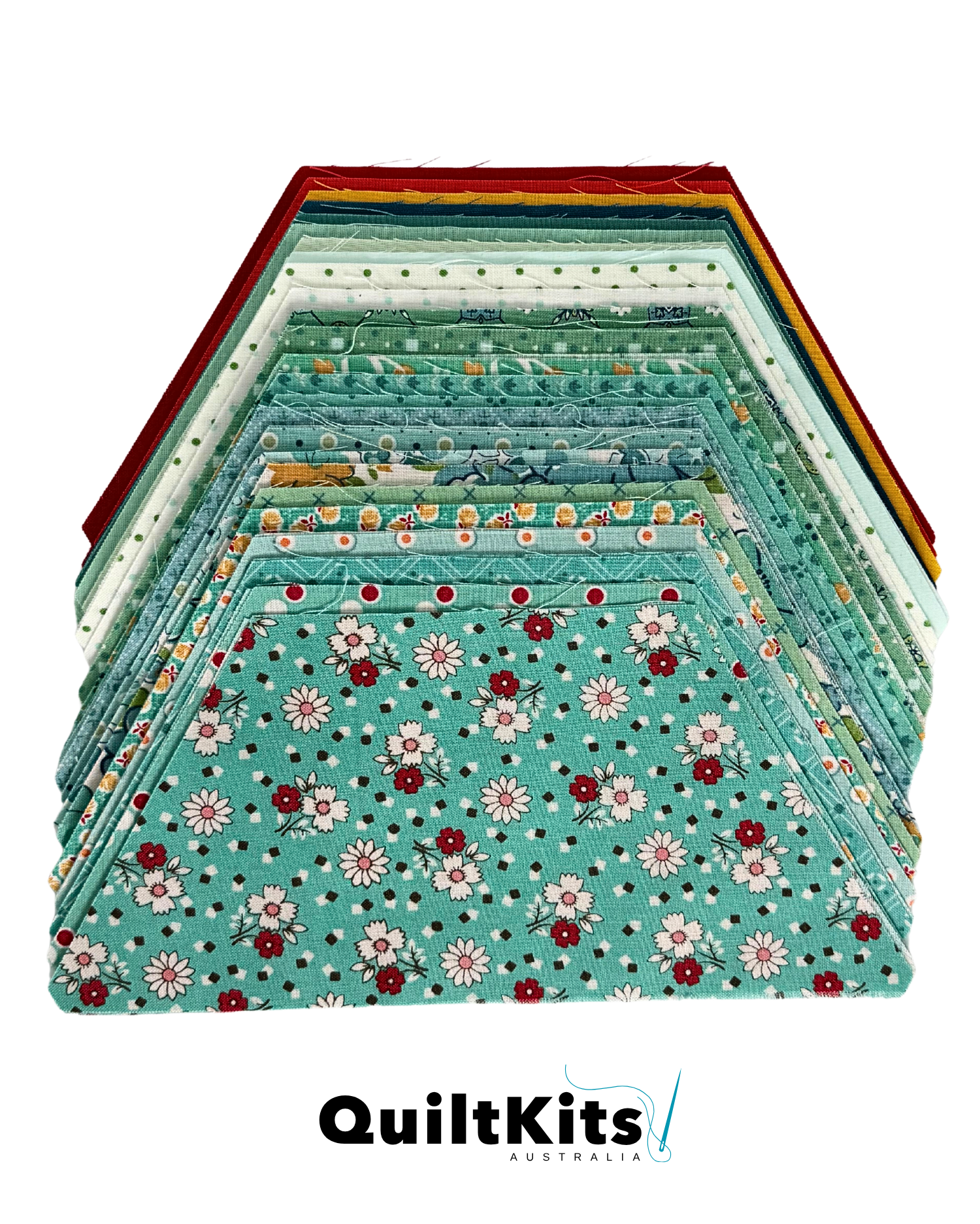 Hexie Quilt Kit - Lori Holt Teal