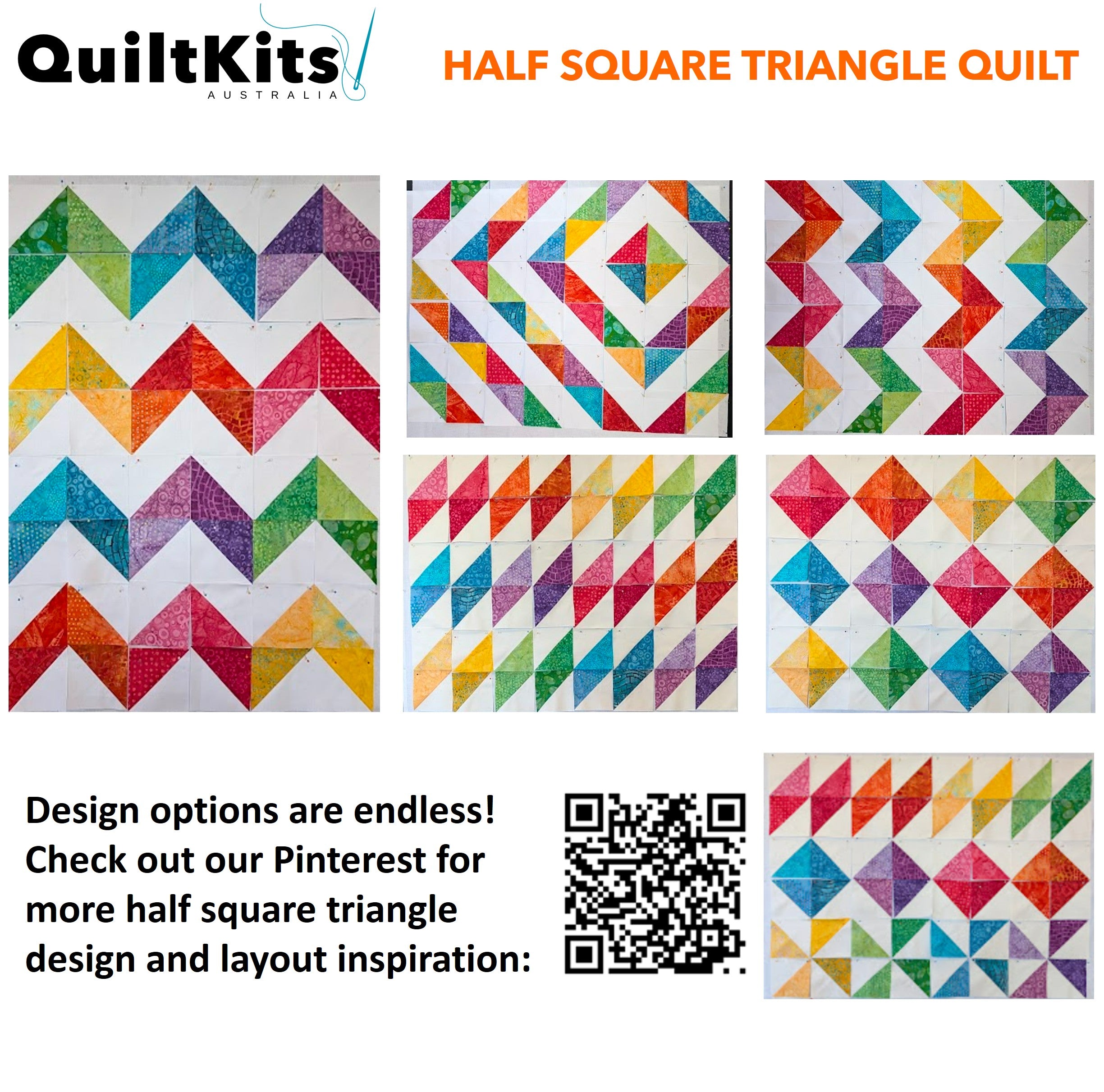 Triangle Complete Quilt Kit - Rainbow Batik