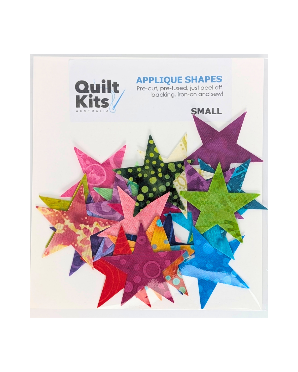 Pre-fused Applique Stars - Small - Batik