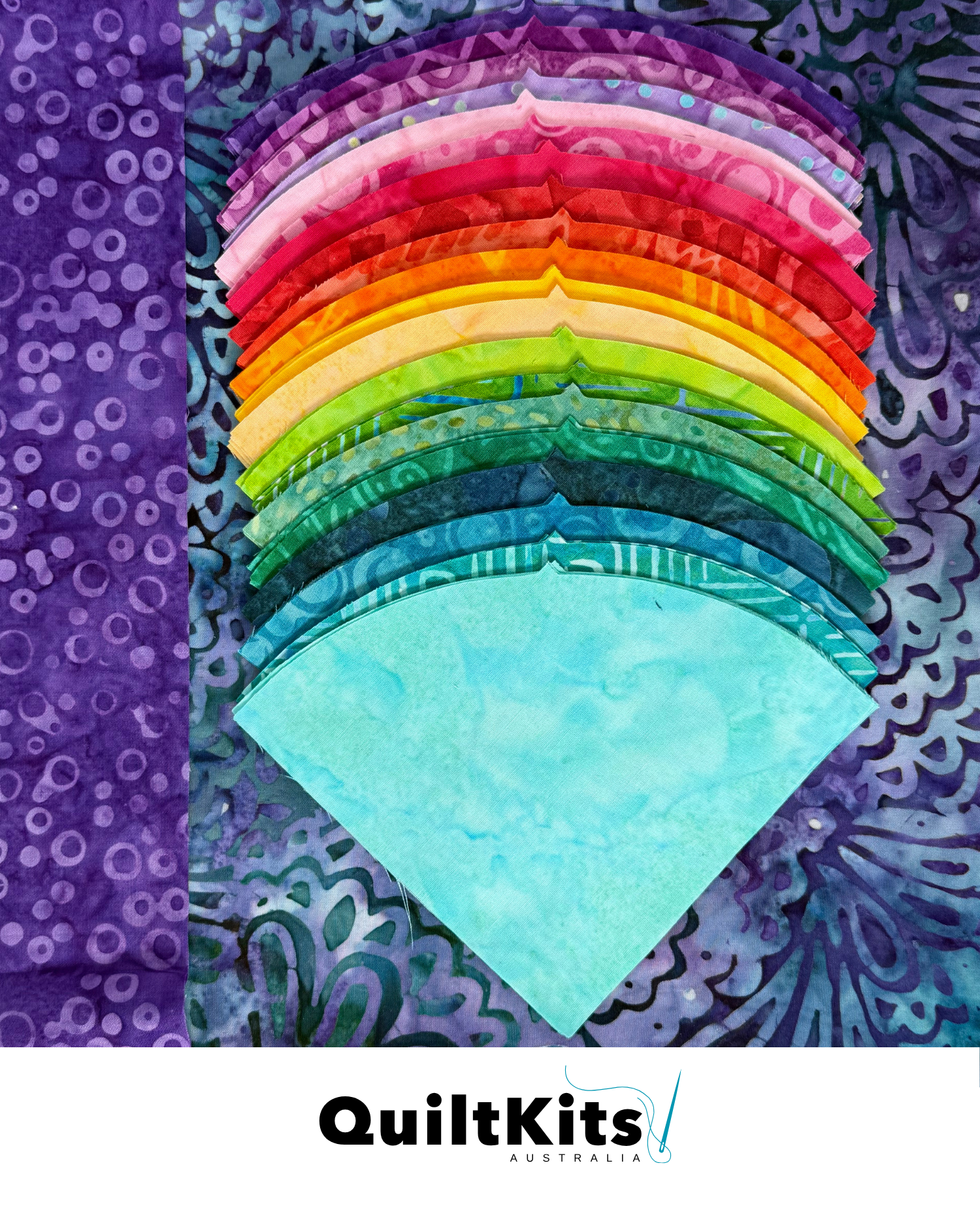 Lush Compete Quilt Kit - Throw - Batik Rainbow