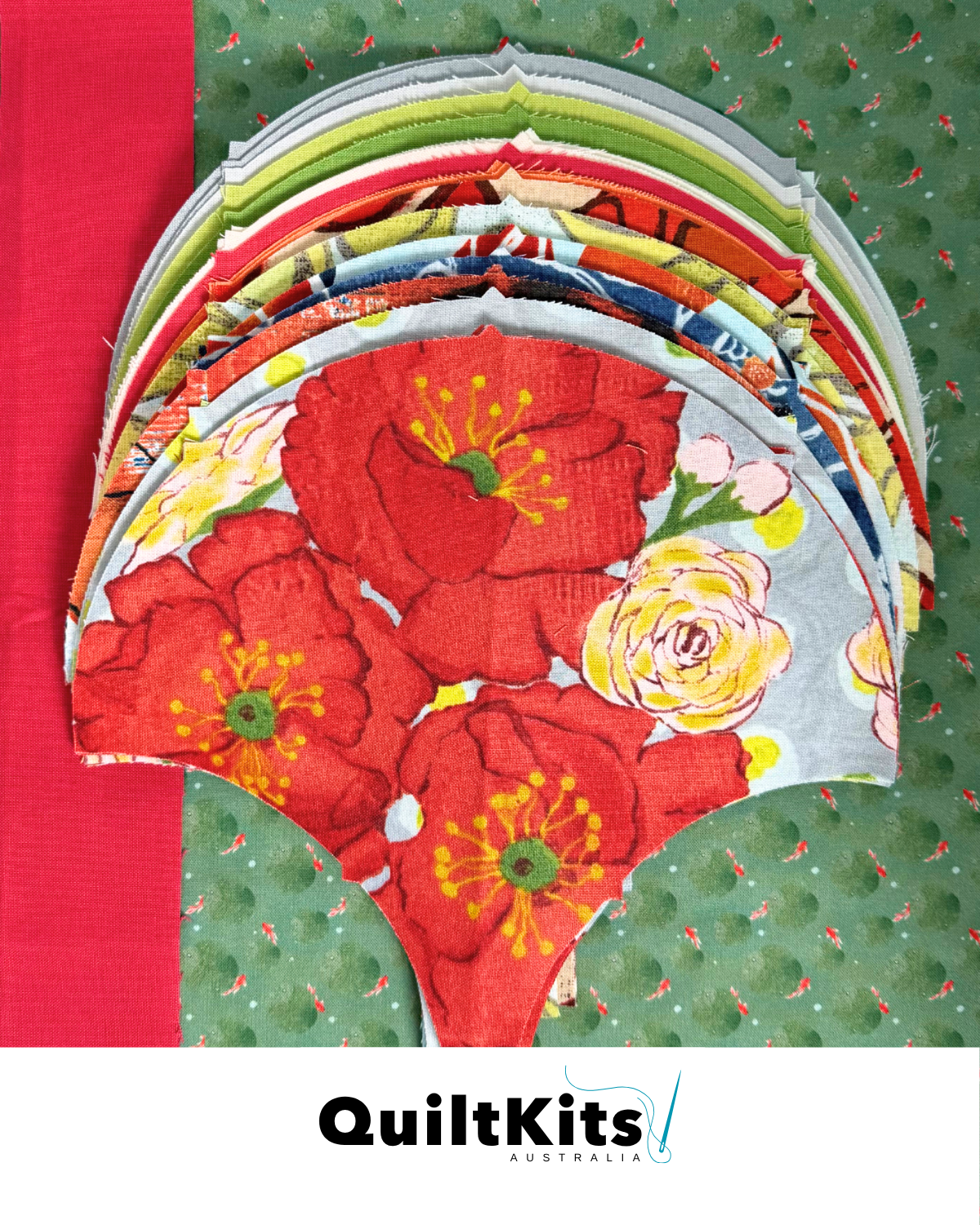Clamshell Complete Quilt Kit - Throw - Poppy