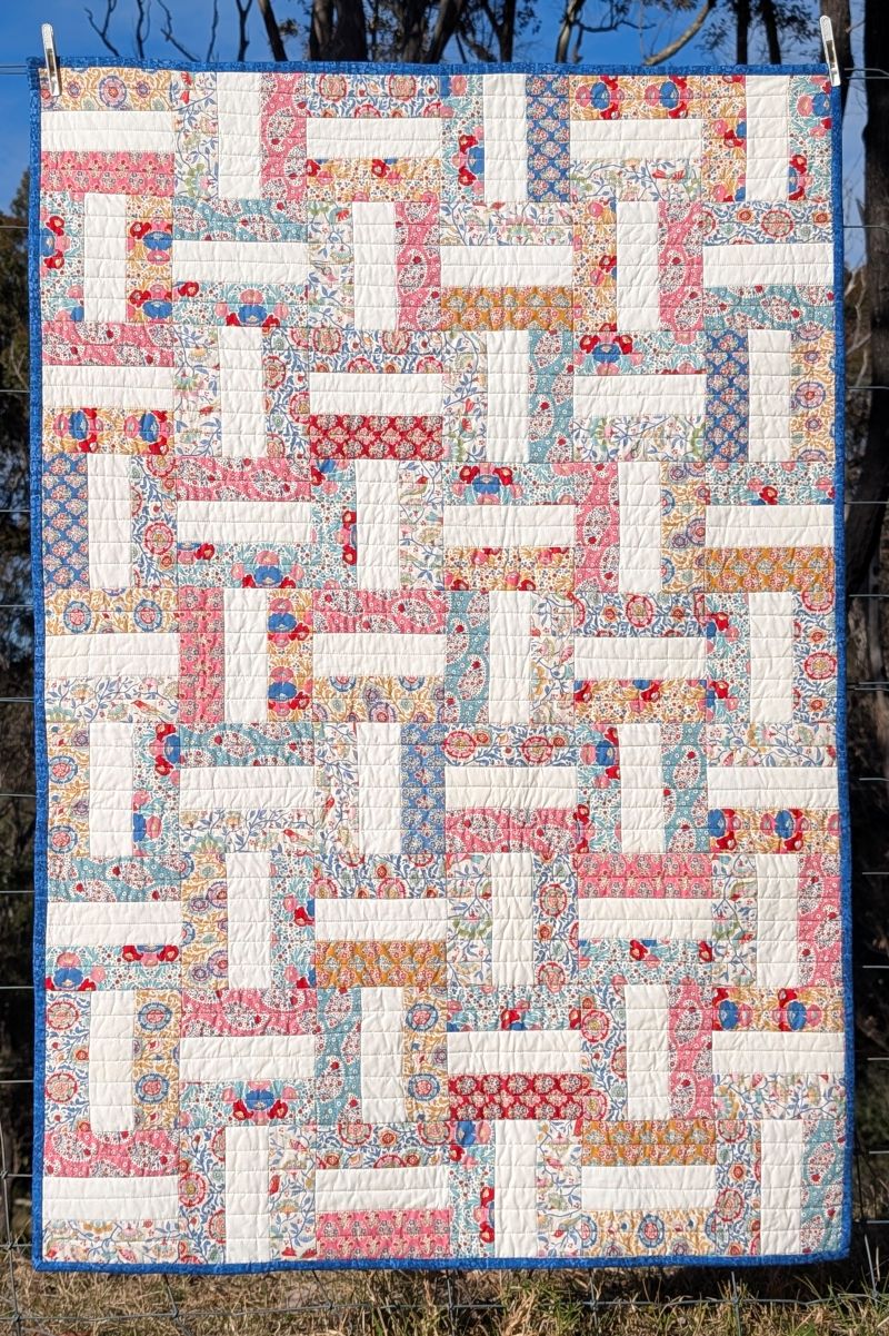 Easy Strip Quilt Kit - Throw - Batik Pink Complete Kit