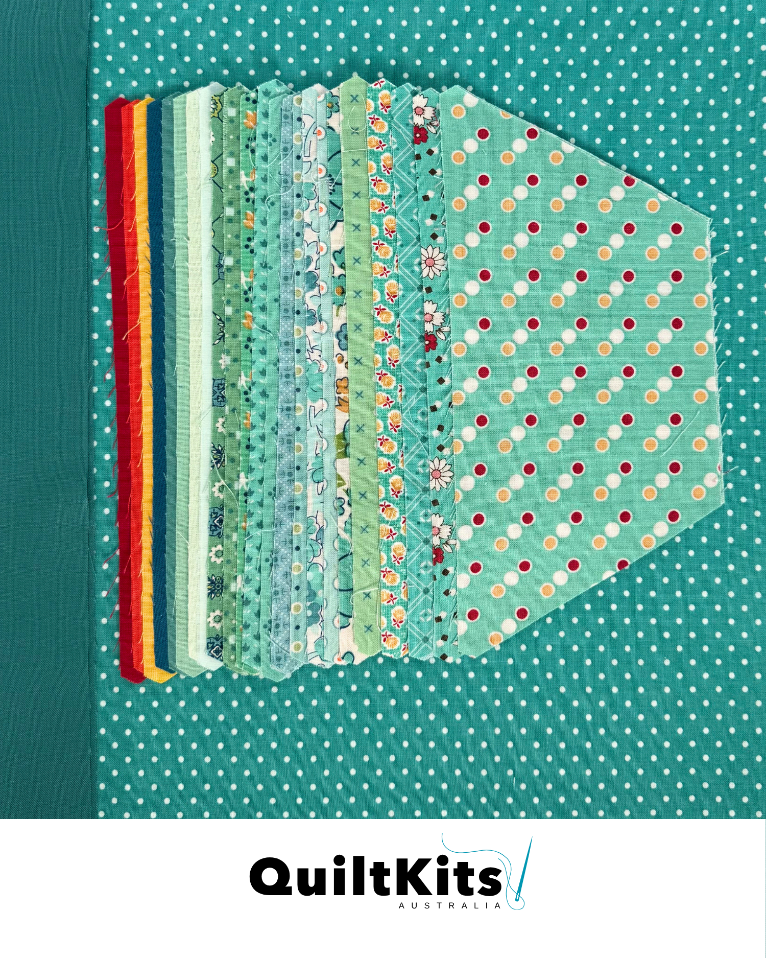 Hexie Complete Quilt Kit - Lori Holt Teal