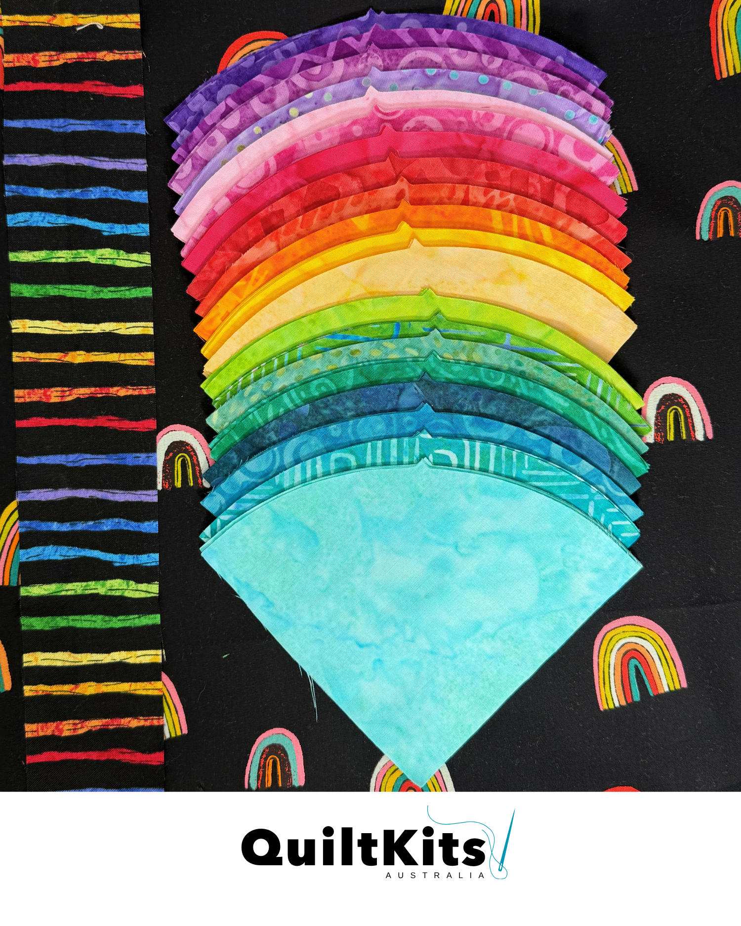 Lush Compete Quilt Kit - Throw - Batik Rainbow