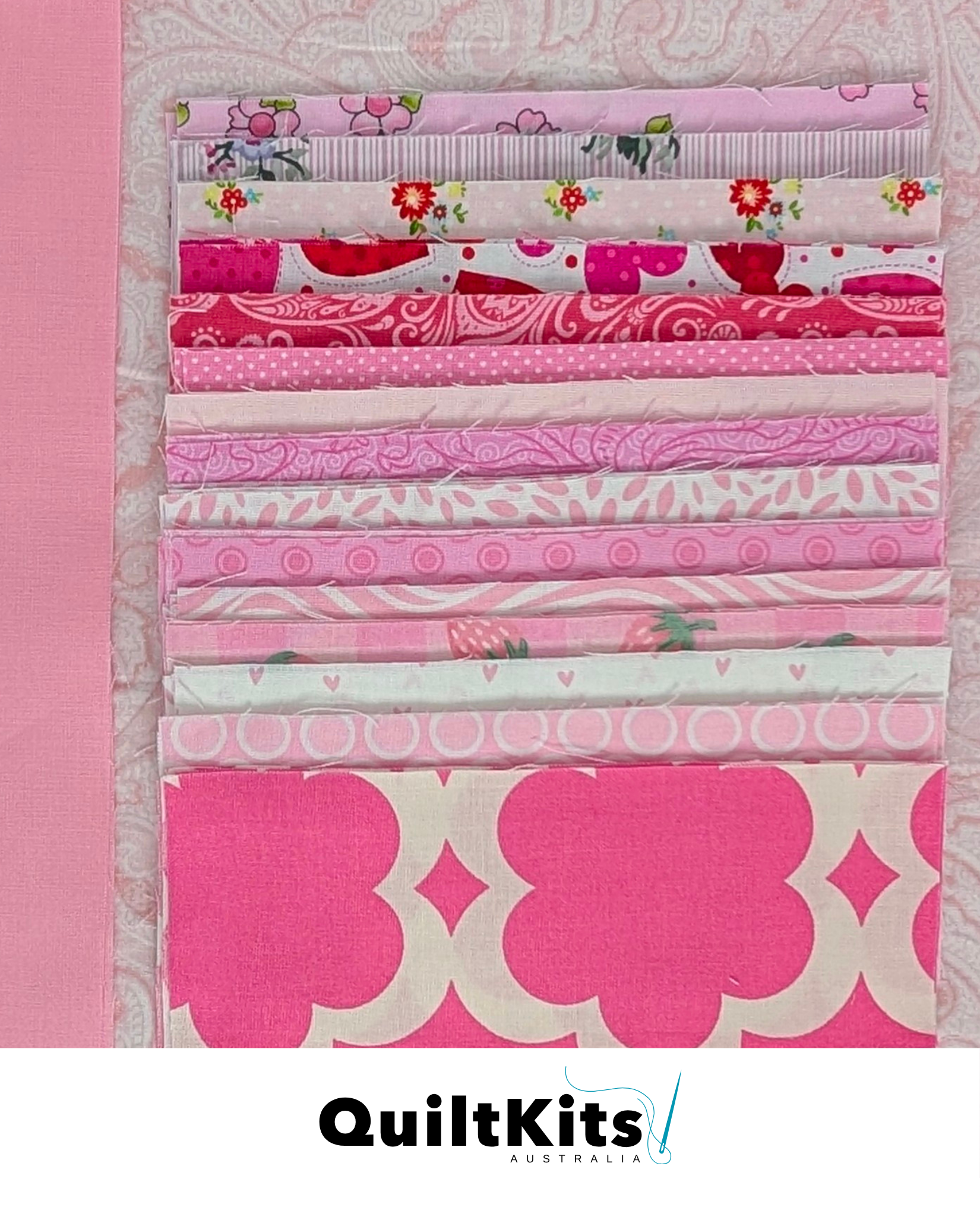 Easy Strip Quilt Kit - Small - Pink Complete Kit