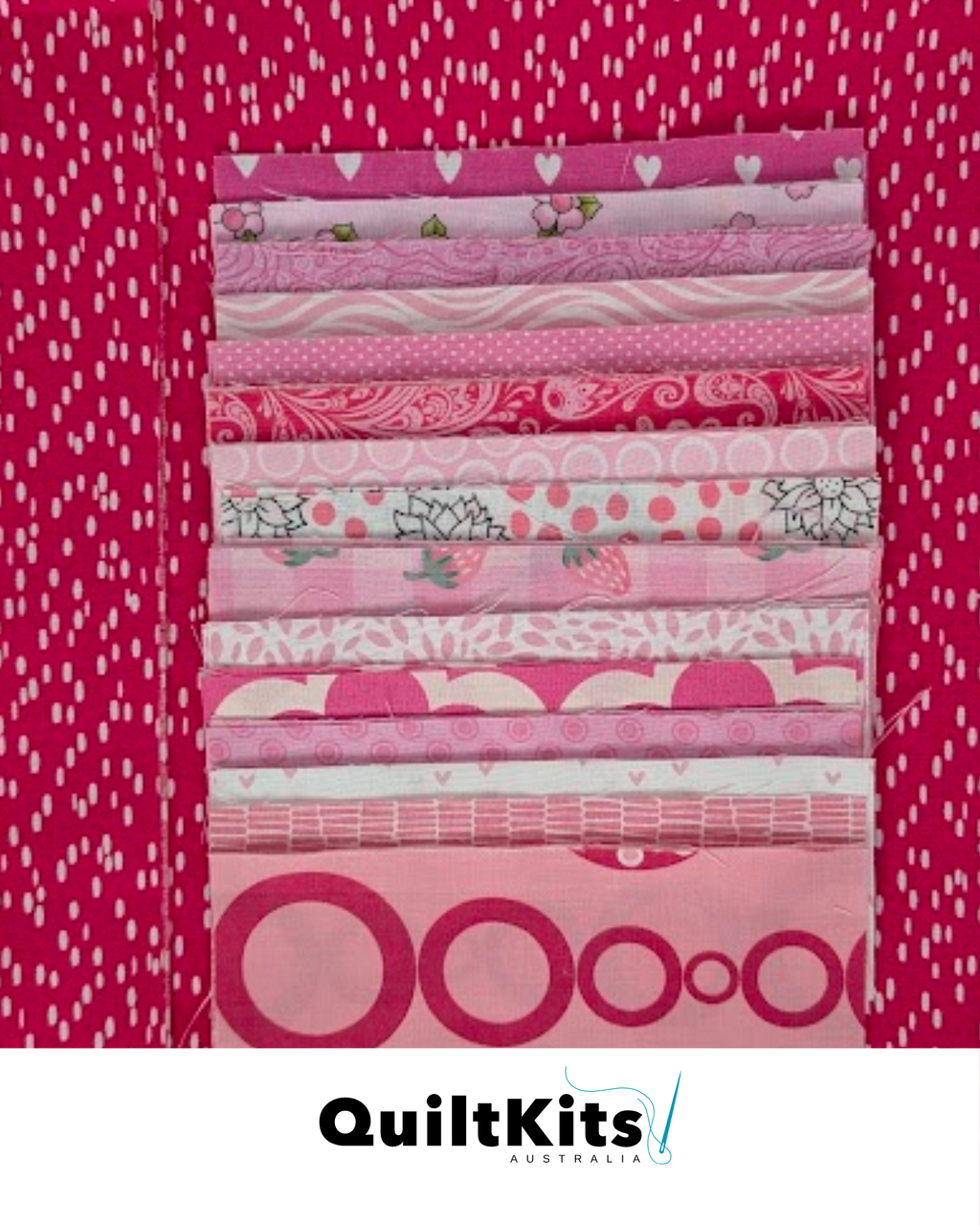 Easy Strip Quilt Kit - Small - Dark Pink Complete Kit