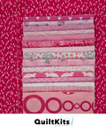 Easy Strip Quilt Kit - Small - Dark Pink Complete Kit