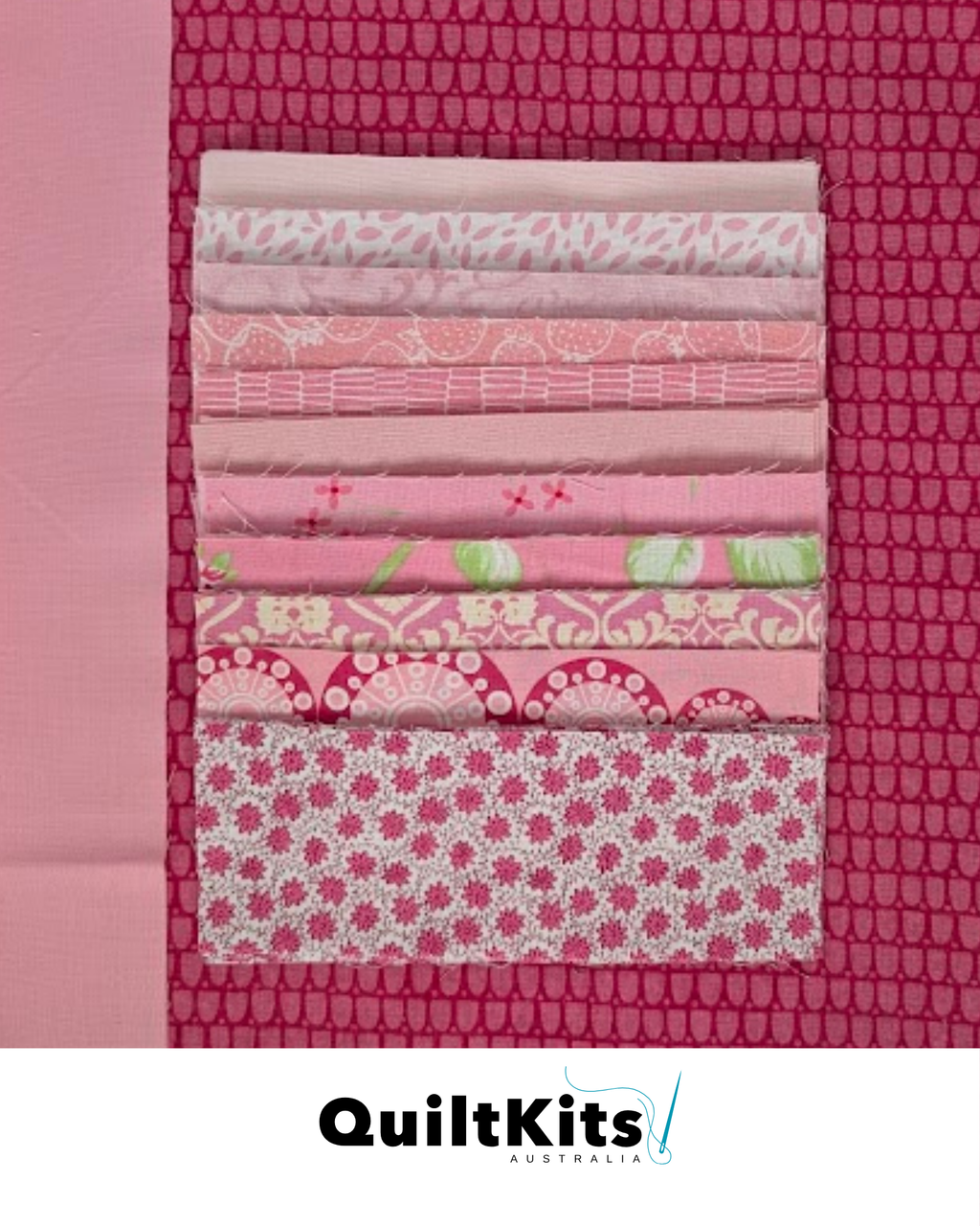 Easy Strip Quilt Kit - Small - Dark Pink Complete Kit B