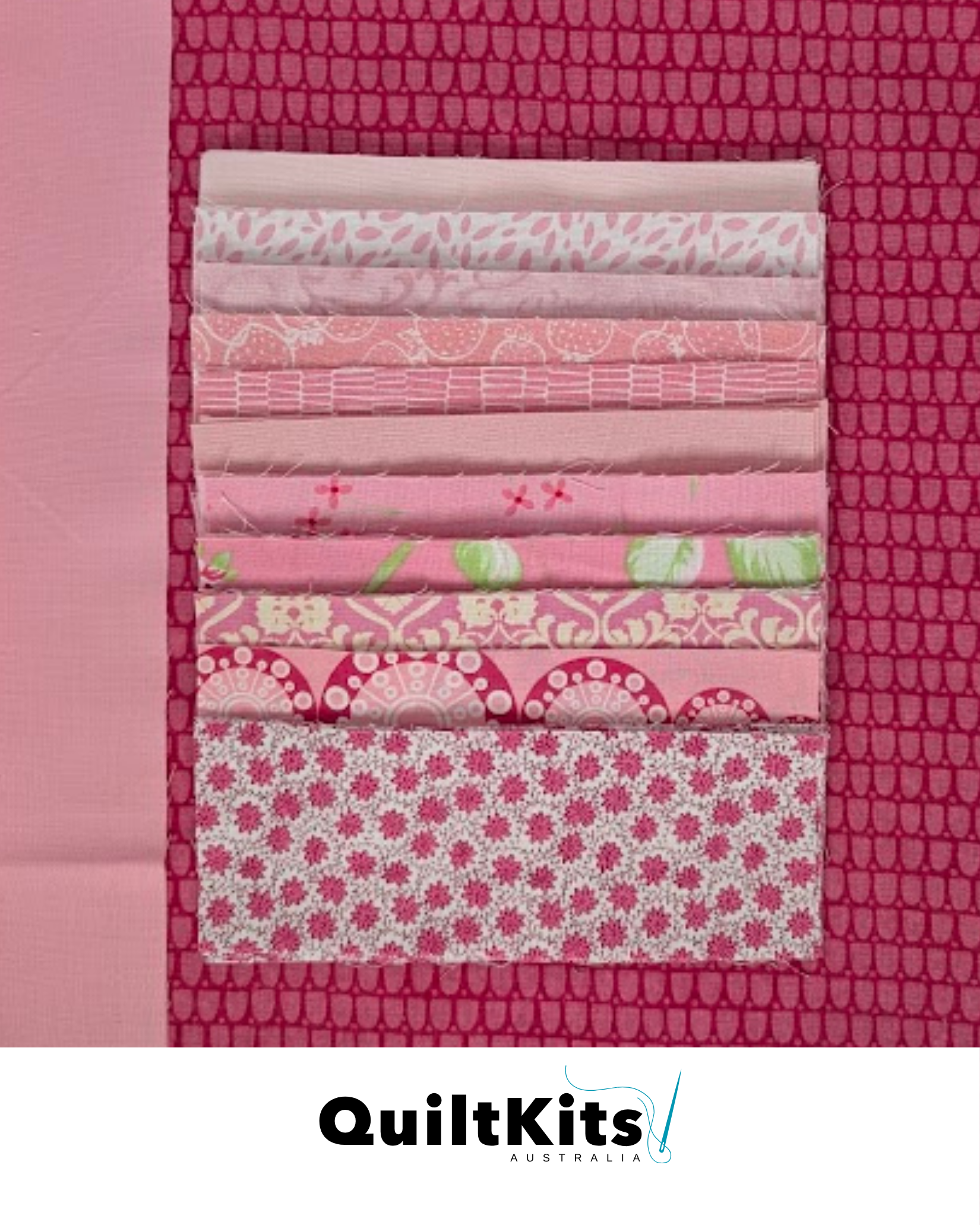 Easy Strip Quilt Kit - Small - Dark Pink Complete Kit B