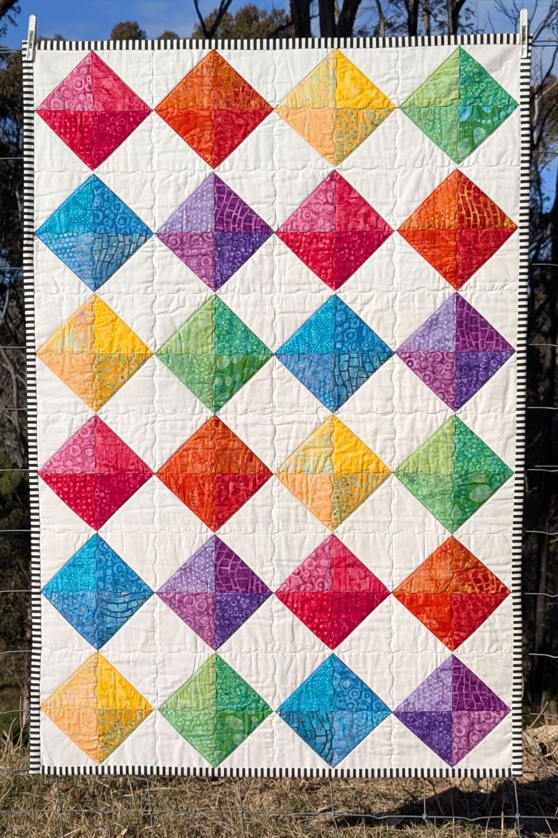 Triangle Complete Quilt Kit - Rainbow Batik