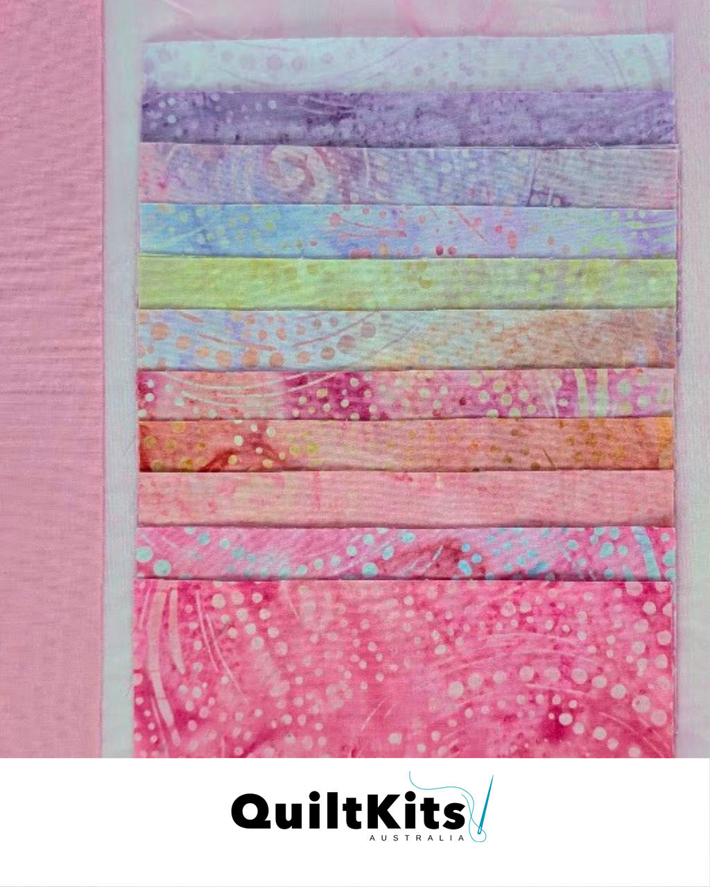 Easy Strip Quilt Kit - Throw - Batik Pink Complete Kit
