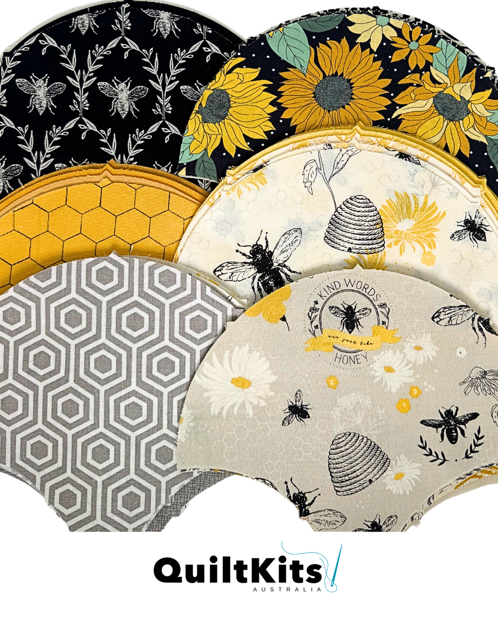 Clamshell Complete Quilt Kit - Throw - Honey Bee