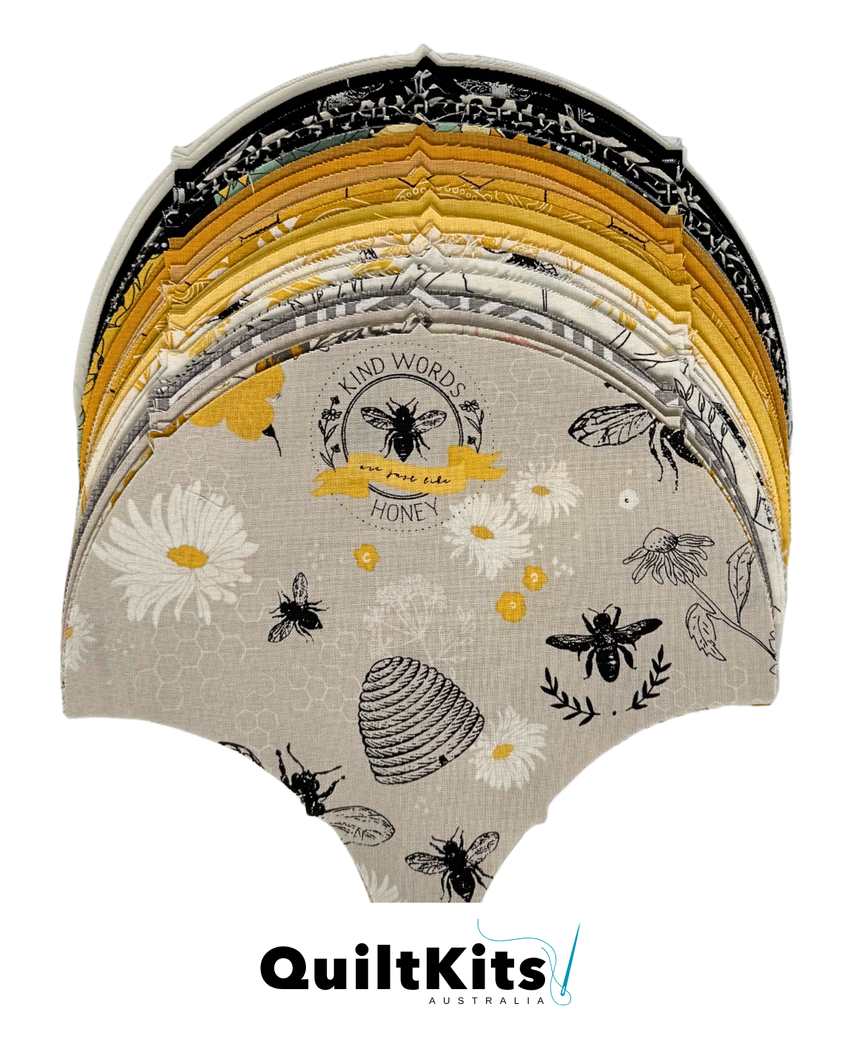 Clamshell Complete Quilt Kit - Throw - Honey Bee