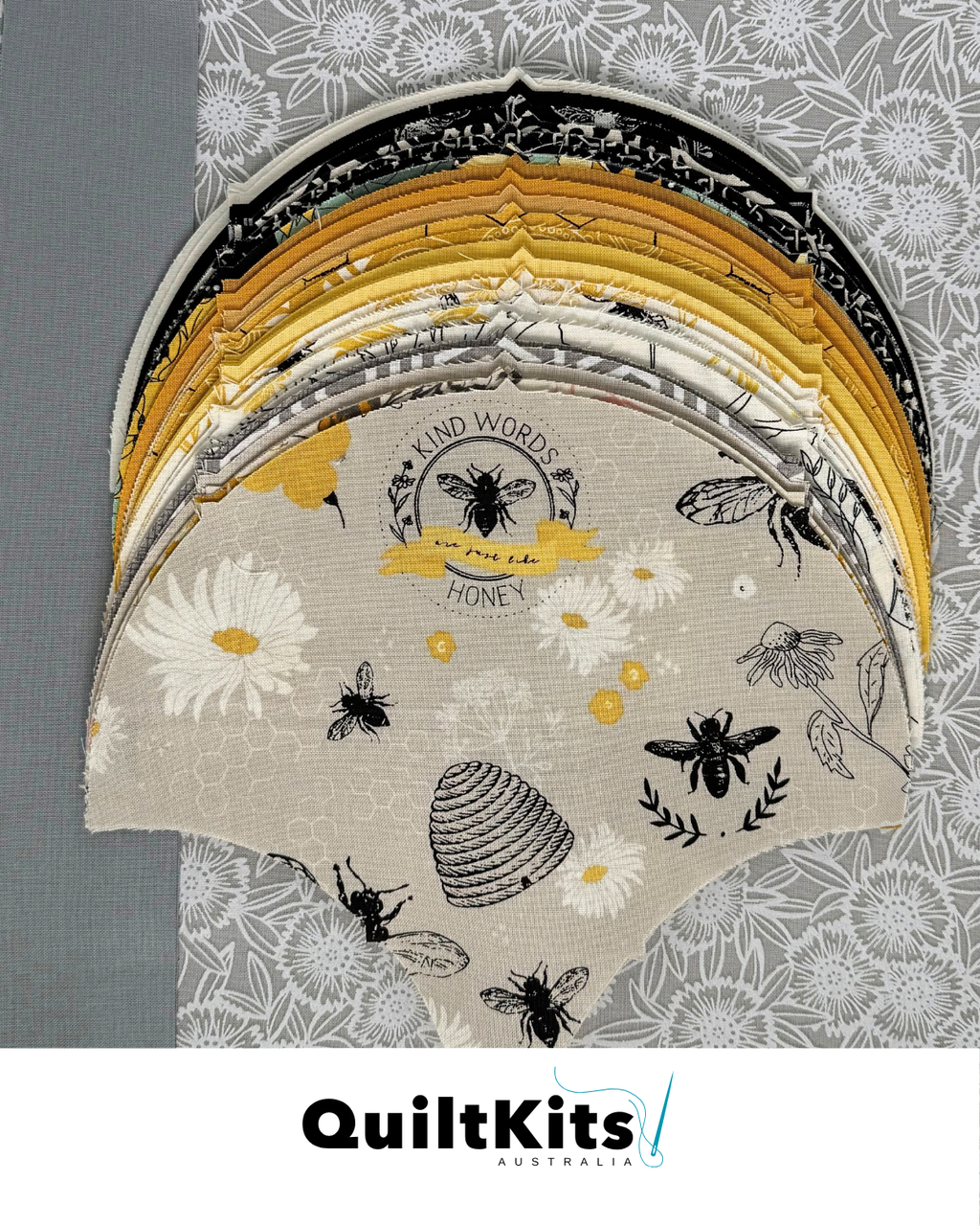 Clamshell Complete Quilt Kit - Throw - Honey Bee