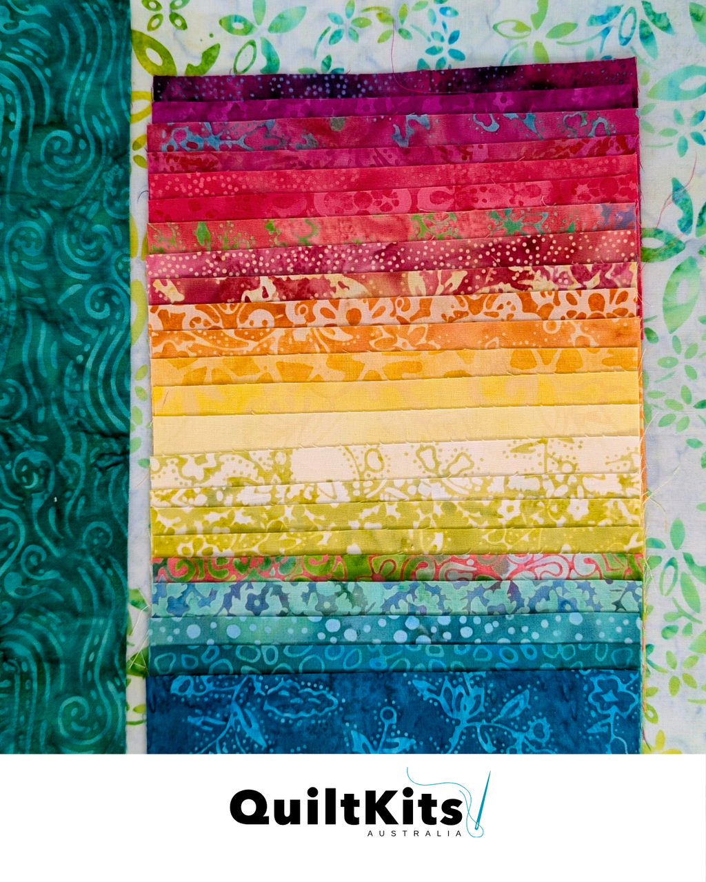 Easy Strip Quilt Kit - Throw - Batik Rainbow Complete Kit
