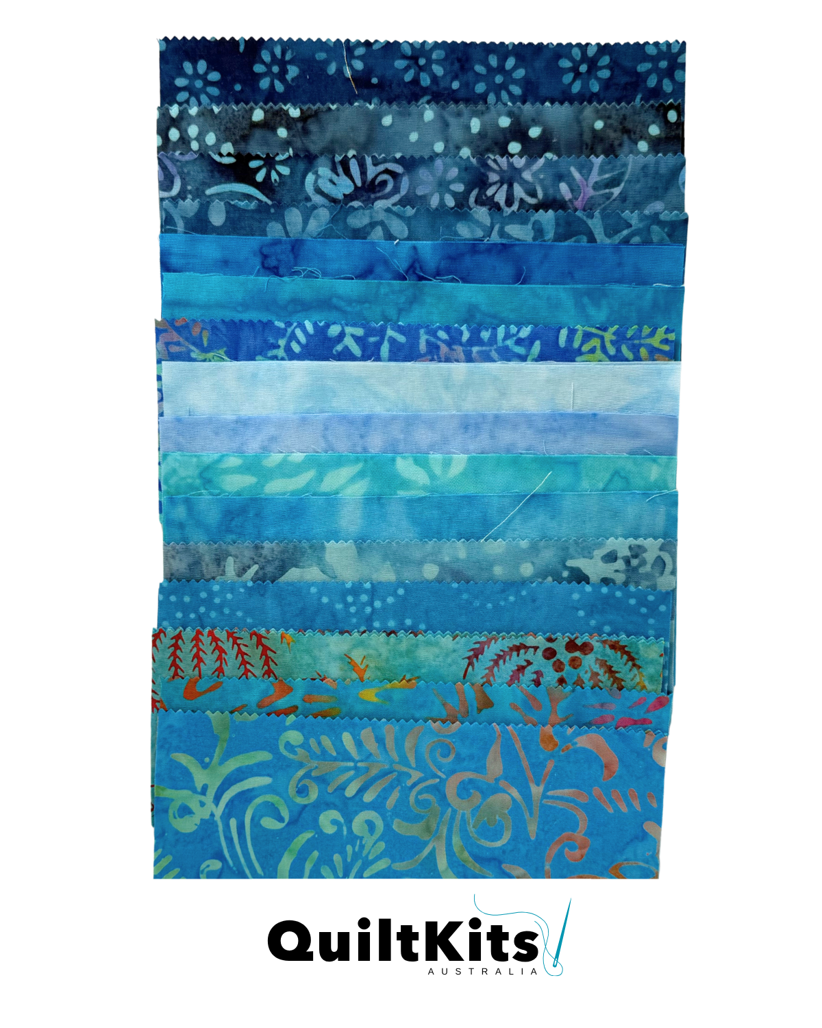 Easy Strip Quilt Kit - Throw - Batik Blue Complete Kit