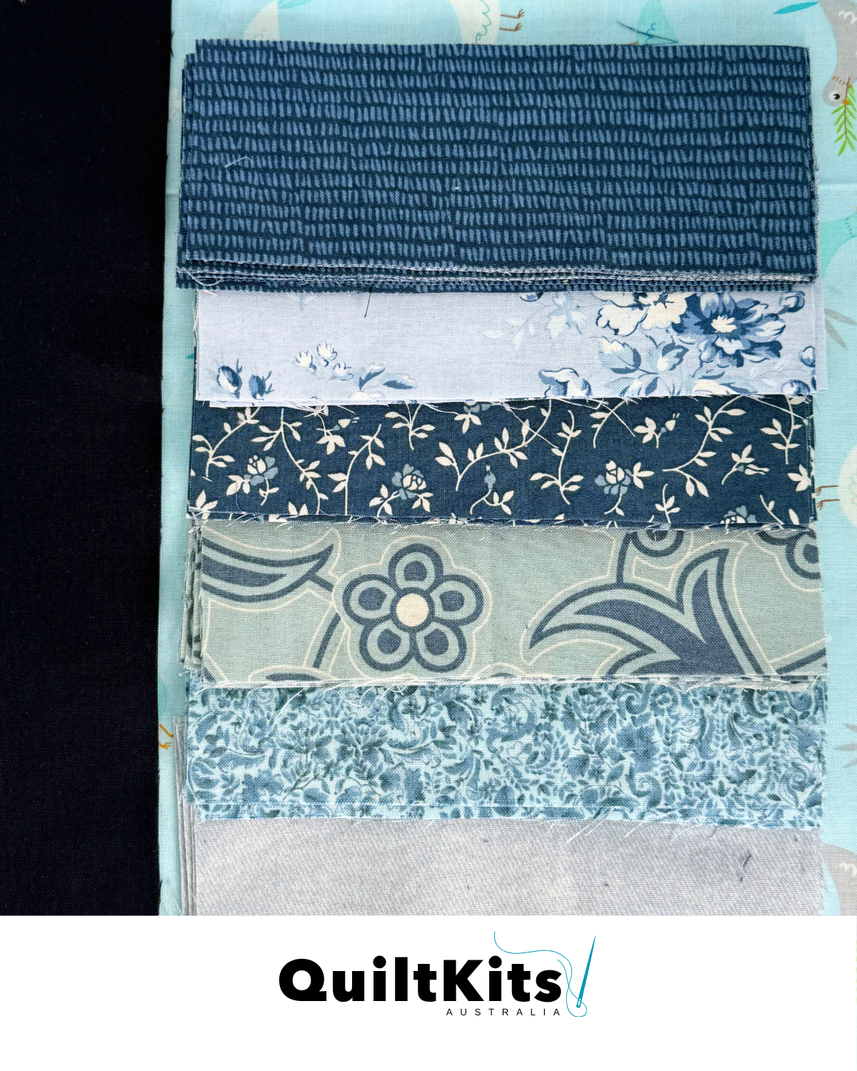 Easy Strip Quilt Kit - Small - Blues