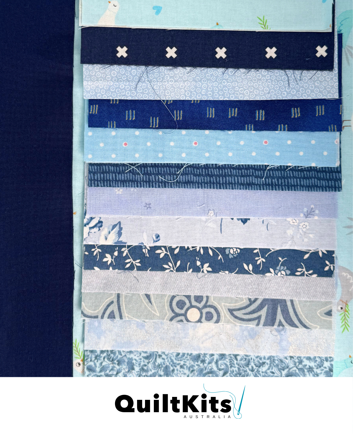 Easy Strip Quilt Kit - Small - Blues
