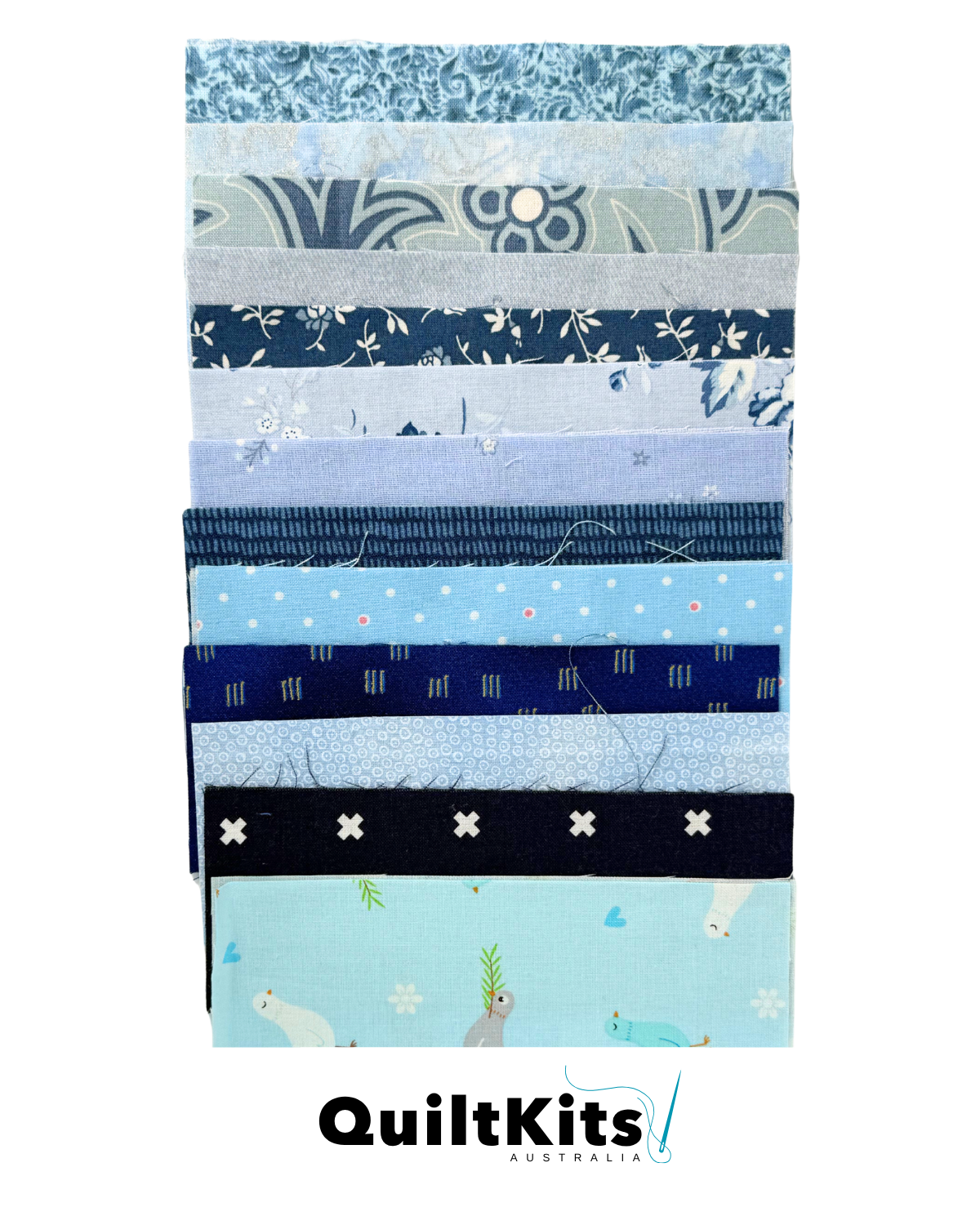 Easy Strip Quilt Kit - Small - Blues